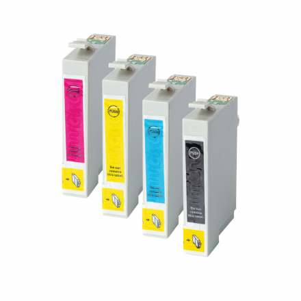 Epson T0556 - Noir, rouge, bleu, jaune - Compatible