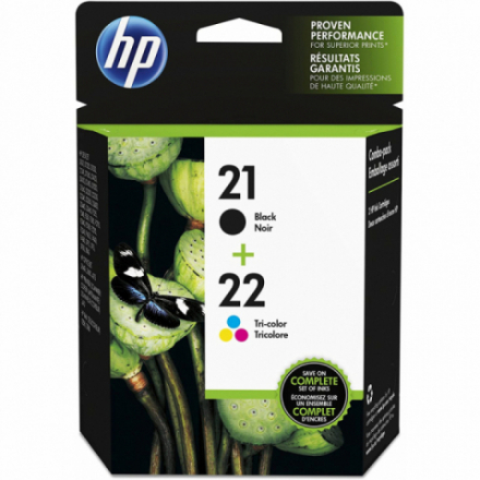 Pack HP 21/22 - Noir et couleurs ORIGINE