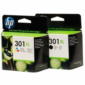 Pack HP 301 XL - Noir et couleurs ORIGINE