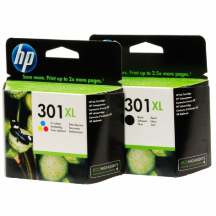 ✓ Pack 2 cartouches compatible avec HP 301 XL noir et couleur couleur pack  en stock - 123CONSOMMABLES