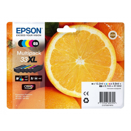 Pack EPSON 33 XL- 5 cartouches ORIGINE
