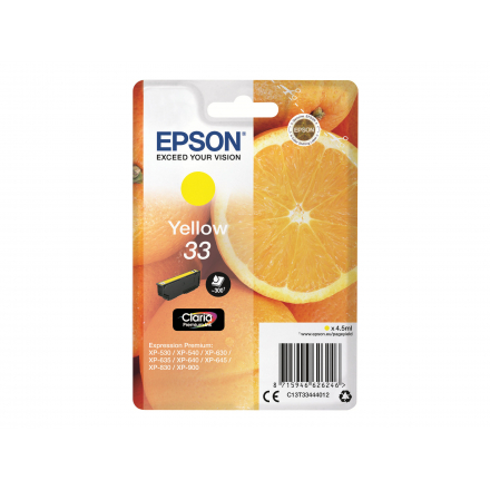 Cartouche EPSON 33 - Jaune ORIGINE