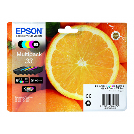Pack EPSON 33 - 5 cartouches ORIGINE