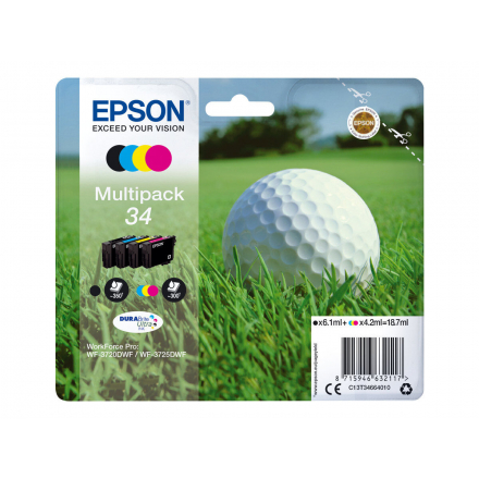 Pack EPSON 34 - 4 cartouches ORIGINE