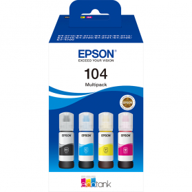 Pack EPSON ECOTANK 104 - 4 bouteilles ORIGINE