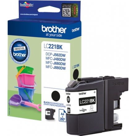 Cartouche BROTHER LC221 - Noir ORIGINE