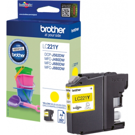 Cartouche BROTHER LC221 - Jaune ORIGINE