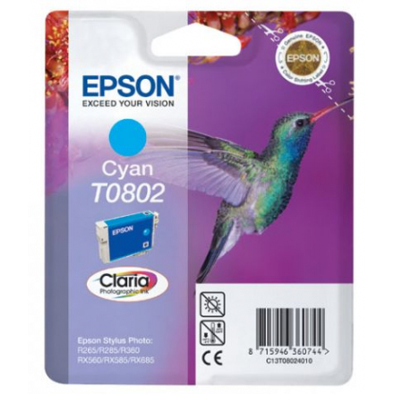 Cartouche EPSON T0802 (Colibri) - Cyan ORIGINE