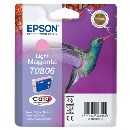 Cartouche EPSON T0806 (Colibri) - Magenta Clair ORIGINE