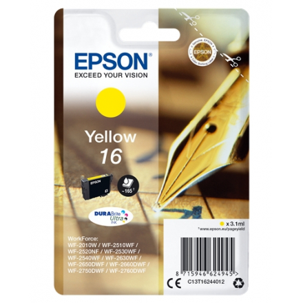 Cartouche EPSON 16 - Jaune ORIGINE