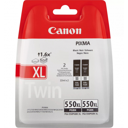 Pack CANON PGI-550 XL x2 - Noir ORIGINE