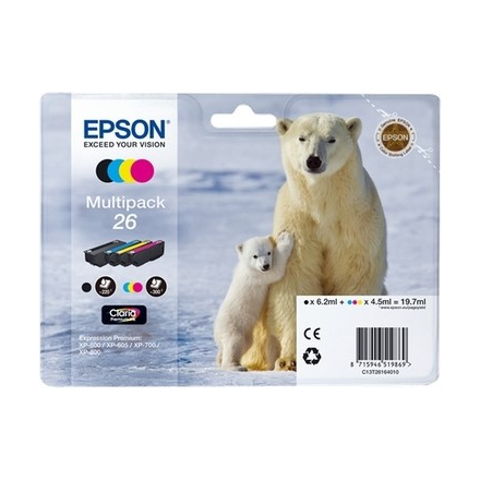 Pack EPSON 26 - 4 cartouches ORIGINE