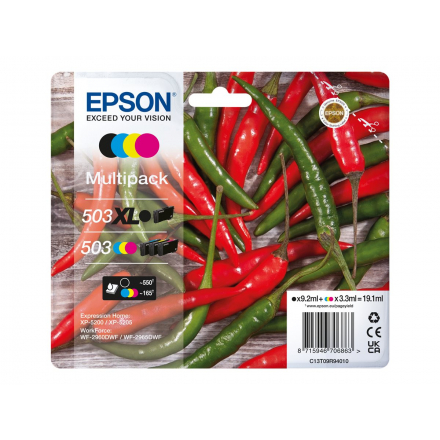 Pack EPSON 503 XL - 4 cartouches ORIGINE