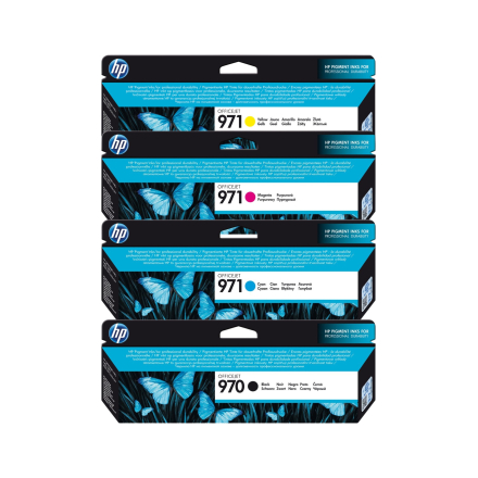 HP 970/971 - Noir, rouge, bleu, jaune - Origine