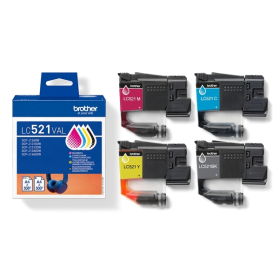 Pack BROTHER LC521 - 4 cartouches ORIGINE
